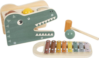 small foot 12461 Game with Xylophone Safari, Wooden Toy for hammering & Making Music, for Kids Aged 12+ mths