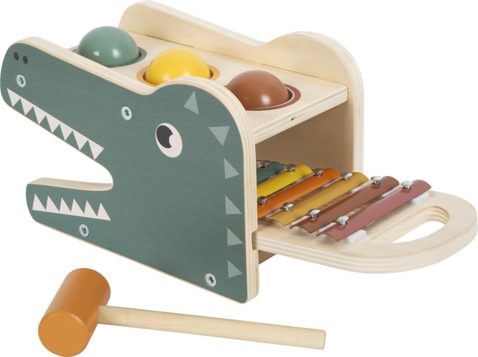small foot 12461 Game with Xylophone Safari, Wooden Toy for hammering & Making Music, for Kids Aged 12+ mths