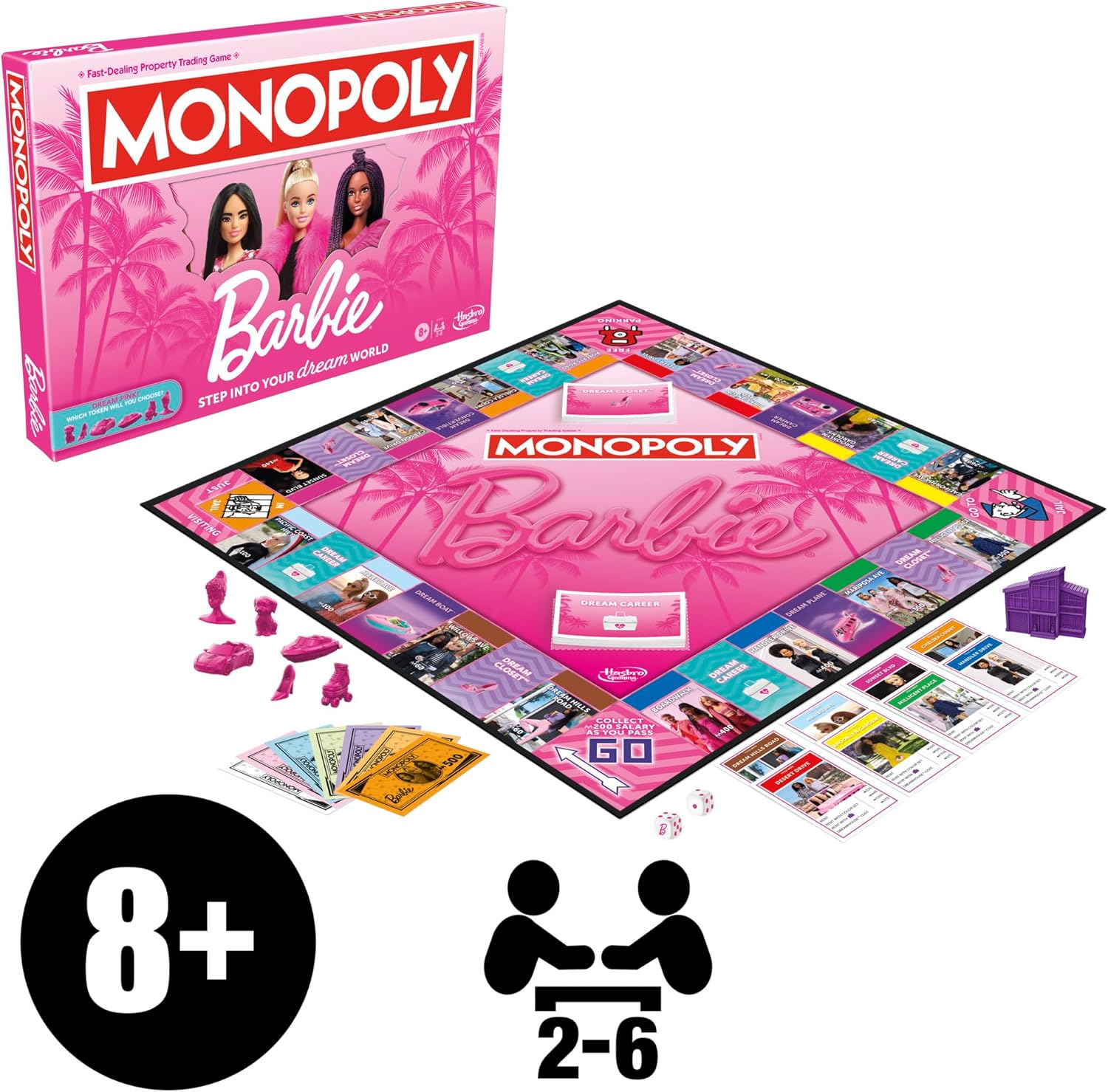 Monopoly Brettspiel: Barbie-Edition – englische Version
