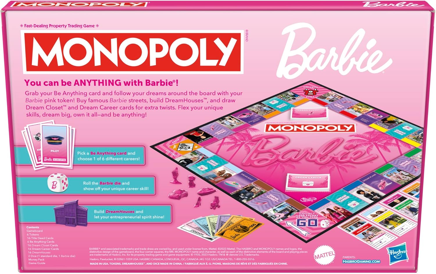 Monopoly Brettspiel: Barbie-Edition – englische Version