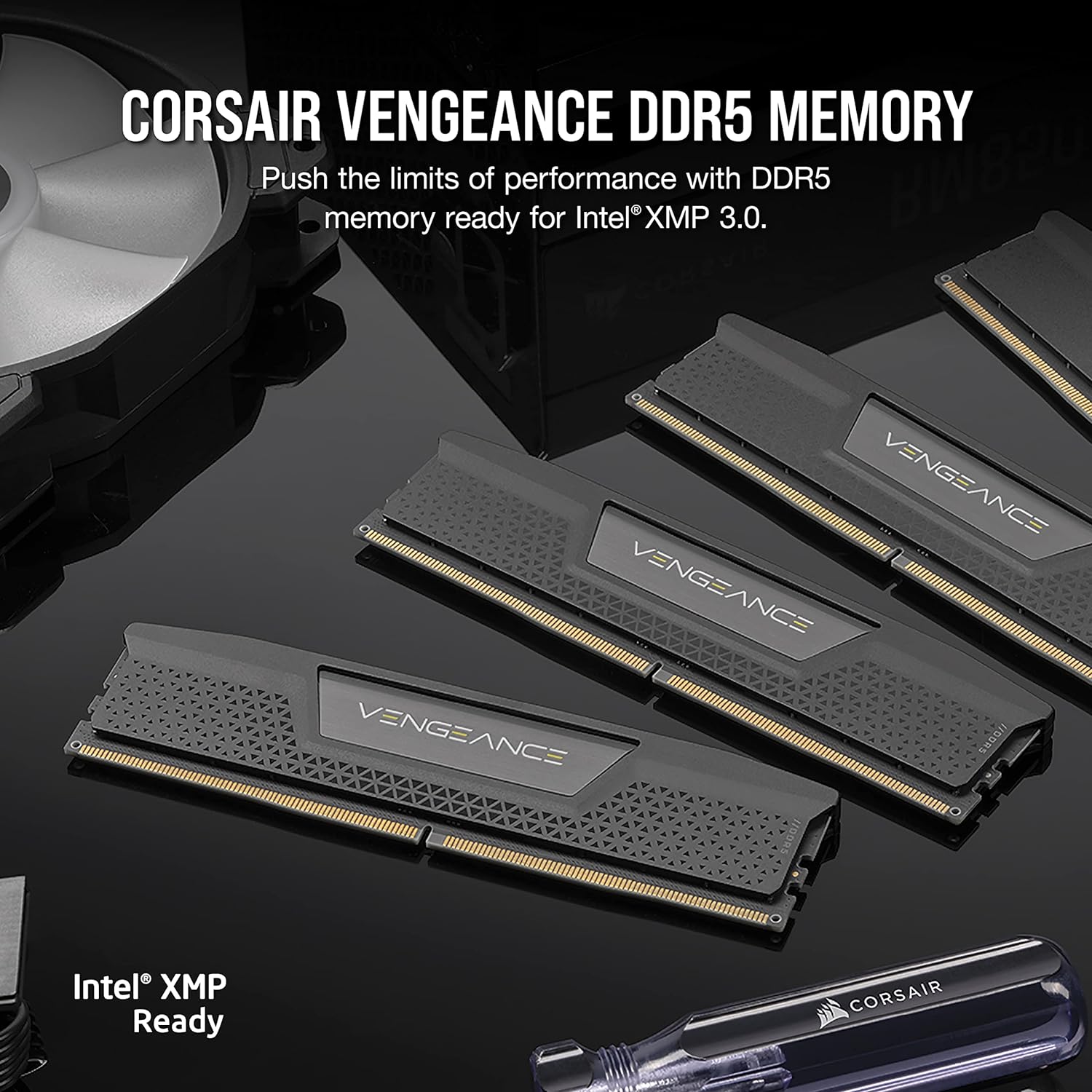 CORSAIR VENGEANCE DDR5 RAM 32GB (2x16GB) 5600MHz CL40 Intel XMP iCUE Compatible Computer Memory - Black (CMK32GX5M2B5600C40)