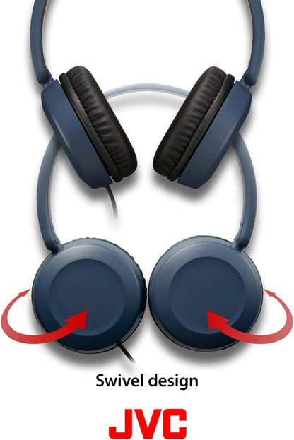 JVC HA-S31M Wired Over-Ear Headband Headphones with Microphone & Remote - Slate