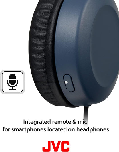 JVC HA-S31M Wired Over-Ear Headband Headphones with Microphone & Remote - Slate