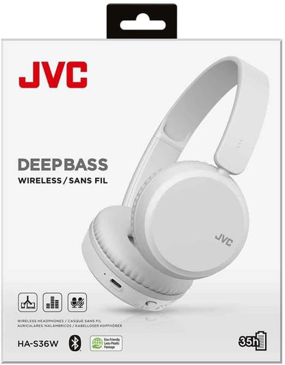 JVC Headset On-Ear BT White HA-S36W-W-U, Black