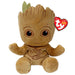 TY Groot Marvel Avengers Beanie Babies Regular, Licensed Beanie Baby Soft Plush Toy, Collectible Cuddly Stuffed Teddy