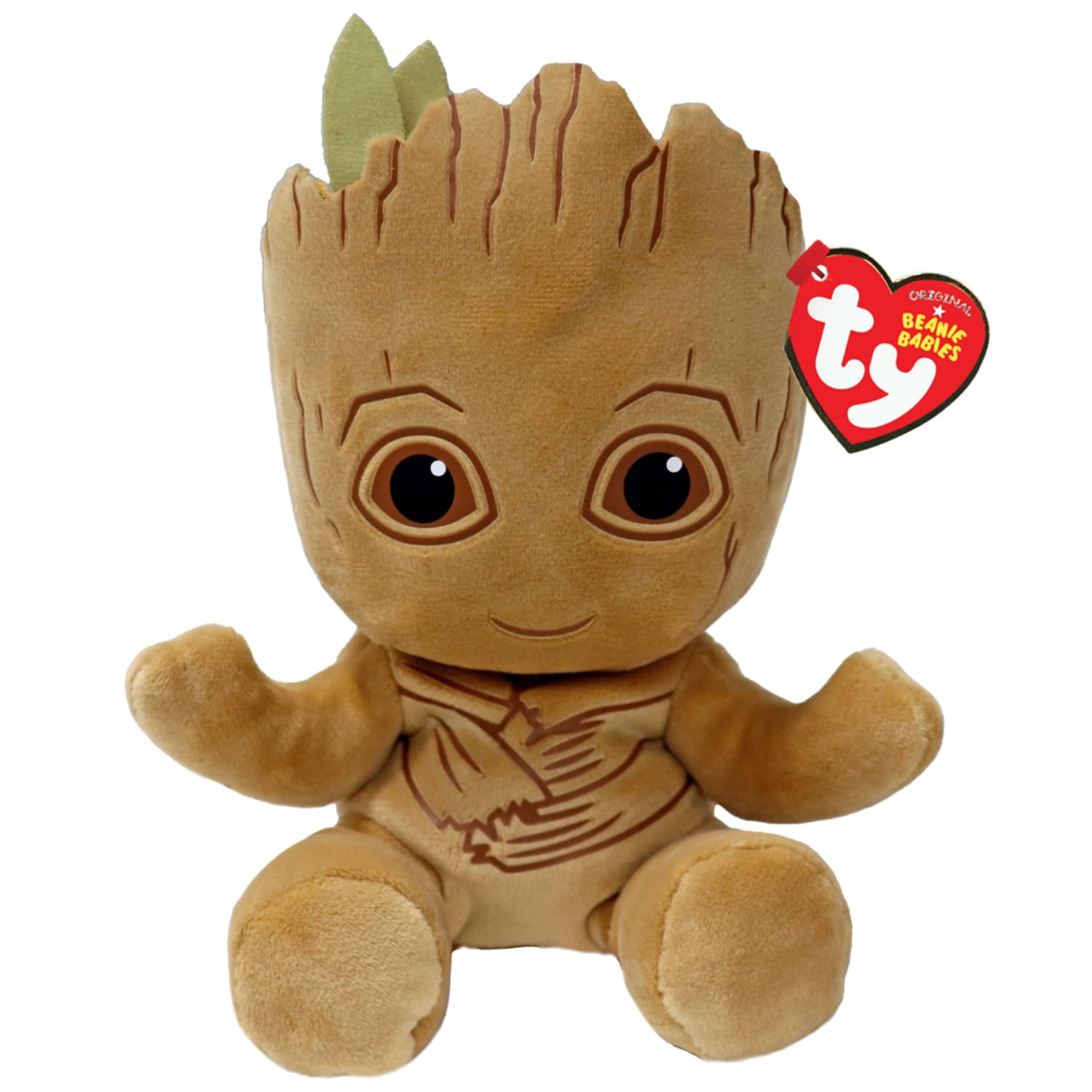 TY Groot Marvel Avengers Beanie Babies Regular, Licensed Beanie Baby Soft Plush Toy, Collectible Cuddly Stuffed Teddy