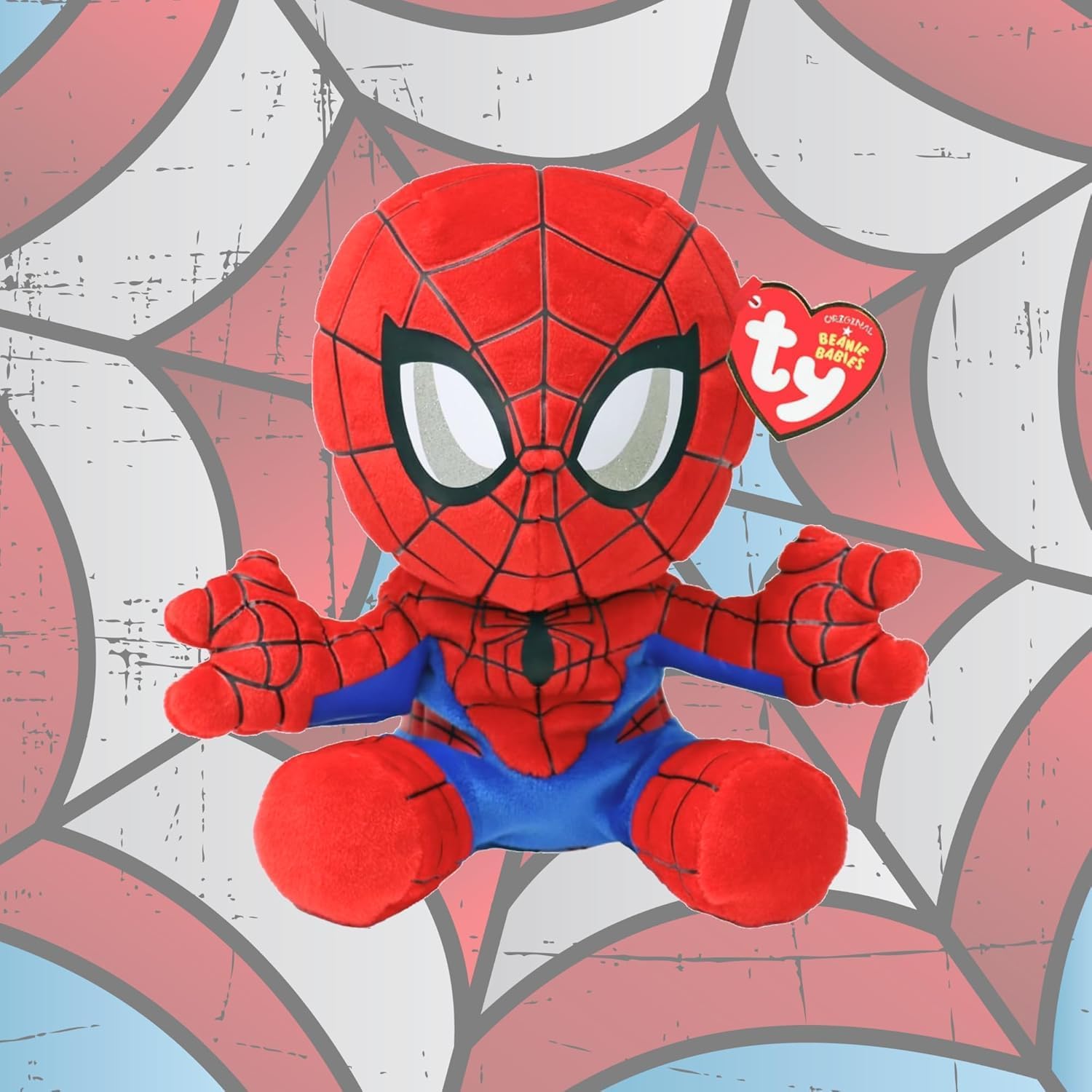 TY Spiderman Peluche Soft Small, Bleu