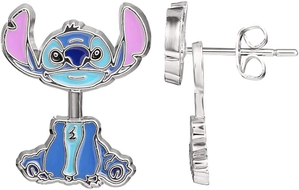 Disney Lilo and Stitch Blue and purple costume enamel earrings EH00073RL One Size