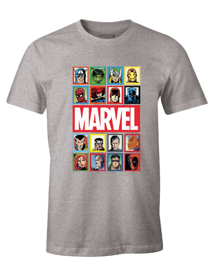 Marvel Frames T-Shirt XL Flecked Grey