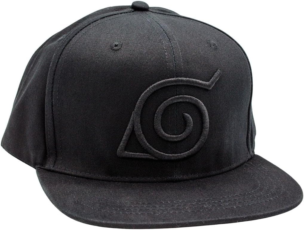 Boruto Black Konoha Cap, Black, One size