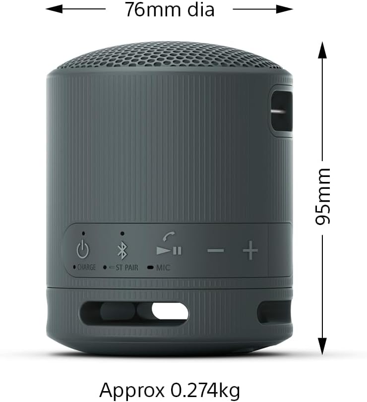 Sony SRS-XB100 - Draadloze Bluetooth, Draagbaar, Lichtgewicht, Compact Outdoor, Reizen, Luidspreker, Duurzaam IP67 Waterdicht & Stofdicht, 16 HR-batterij, Veelzijdige riem, Handsfree bellen, Oranje