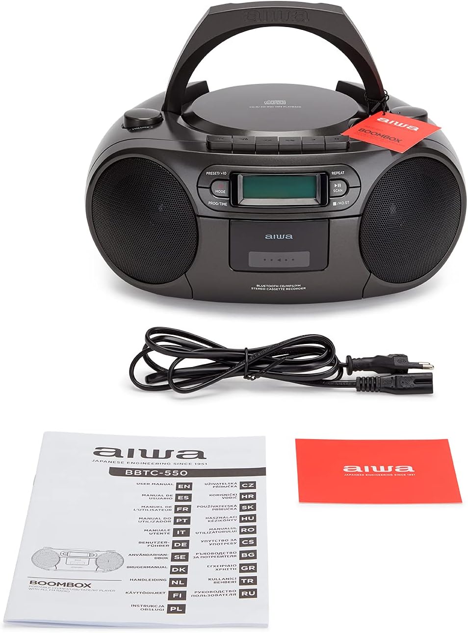 Radio Cassette Aiwa Bbtc550Bk    6W Black