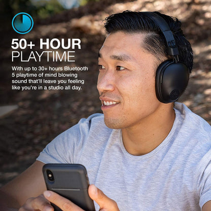 JLab Studio Pro Bluetooth Wireless Over-Ear Headphones, 50+ Hour Bluetooth 5 Playtime, EQ3 Sound, Ultra-Plush Faux Leather & Cloud Foam Cushions, Track and Volume Controls