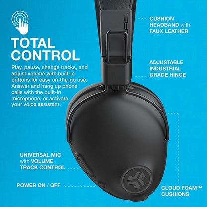 JLab Studio Pro Bluetooth Wireless Over-Ear Headphones, 50+ Hour Bluetooth 5 Playtime, EQ3 Sound, Ultra-Plush Faux Leather & Cloud Foam Cushions, Track and Volume Controls