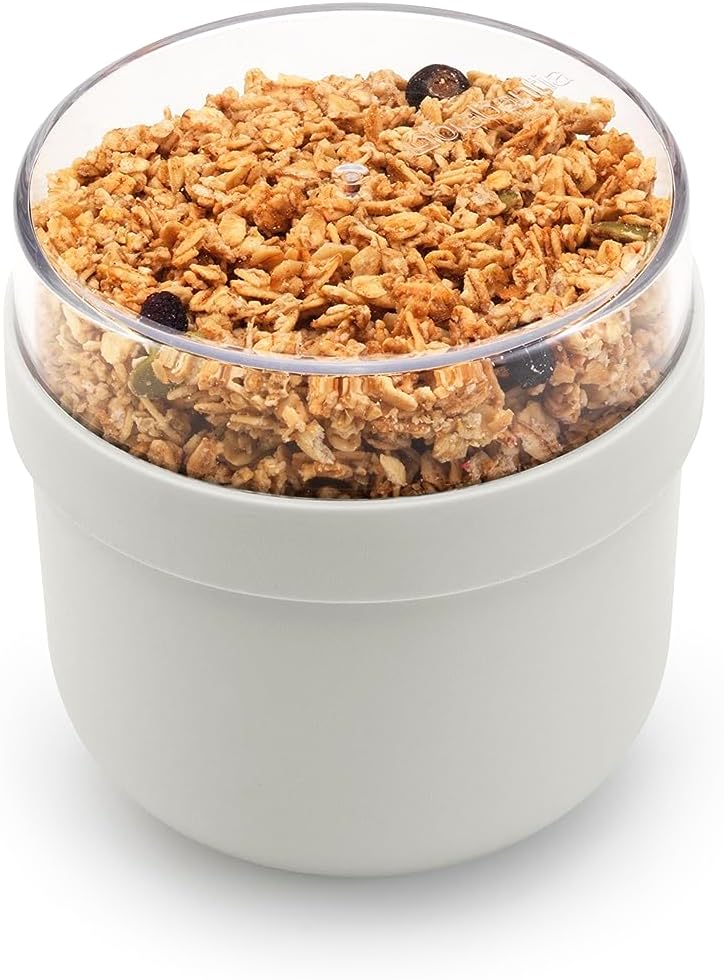 Brabantia - Make & Take Breakfast Bowl 0.5L - with Screw-On Ingredients Container (180 ml) - Leakproof - Large Opening - Suitable for Freezer - Dishwasher & Microwave Safe