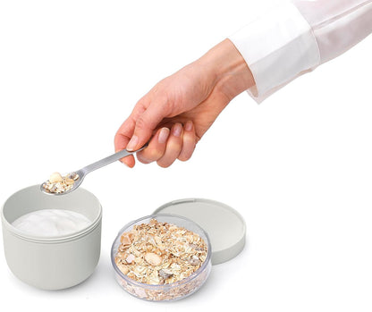 Brabantia - Make & Take Breakfast Bowl 0.5L - with Screw-On Ingredients Container (180 ml) - Leakproof - Large Opening - Suitable for Freezer - Dishwasher & Microwave Safe