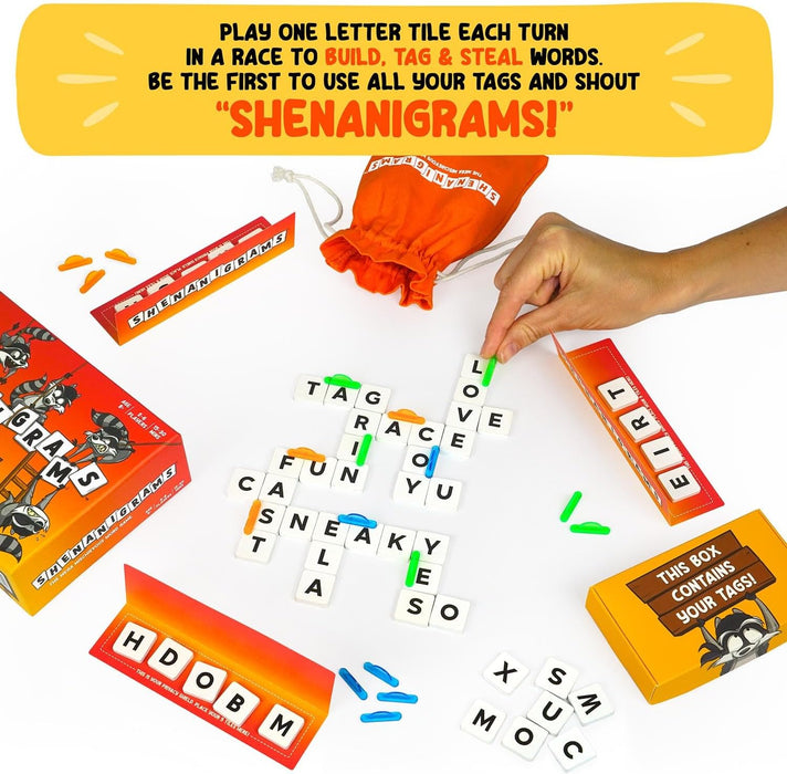 Shenanigrams: The Mega-Mischievous Word Game! A Super Fun & Fast Family Party Game for Kids, Teens & Adults - Great for Travel, Couples & Family Board Games Night