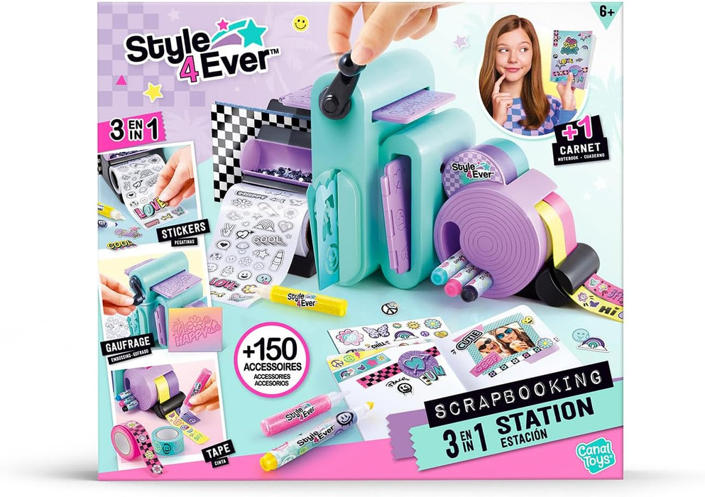 Canal Toys - Style 4 Ever OFG 275- DIY Personalisiertes Scrapbook und Notizbuch Set - Scrapbooking Set mit Stickern, Stiften & Perlen, 1 Set, mehrfarbi