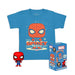 Funko Pocket POP! & Tee: Marvel-Holiday Spiderman - Spider-Man - Small - (S) - T-Shirt - Clothes With Collectable Vinyl Minifigure - Gift Idea - Toys and Short Sleeve Top for Adults Unisex Men
