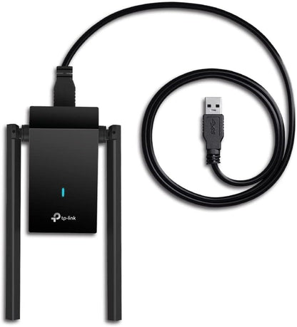 TP-Link AX1800 Wi-Fi 6 Dual Antennas High Gain Wireless USB 3.0 Adapter, Dual-Band, Auto Driver, MU-MIMO, Low- Latency, 1m Cable, Supports Windows 10/11, Highly Secure WPA3 (Archer TX20U Plus), Black