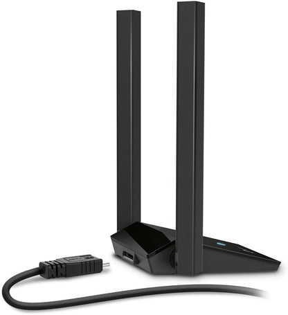 TP-Link AX1800 Wi-Fi 6 Dual Antennas High Gain Wireless USB 3.0 Adapter, Dual-Band, Auto Driver, MU-MIMO, Low- Latency, 1m Cable, Supports Windows 10/11, Highly Secure WPA3 (Archer TX20U Plus), Black