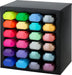 Faber-Castell 254602 Juego de 24 Subrayadores en un Elegante Organizador de Escritorio, Subrayadores Pastel, Metálicos y Neón con Punta Biselada de Precisión, Diseño Plano Ergonómico