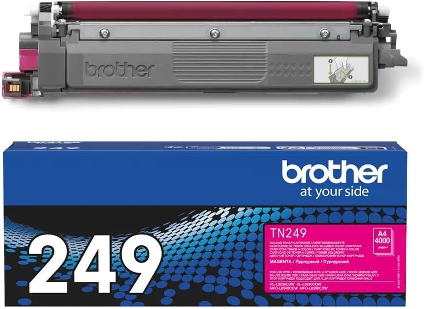 BROTHER TN-249M Toner Cartridge, Magenta, Single Pack, Ultra High Yield, Includes 1 x Toner Cartridge, Genuine Supplies