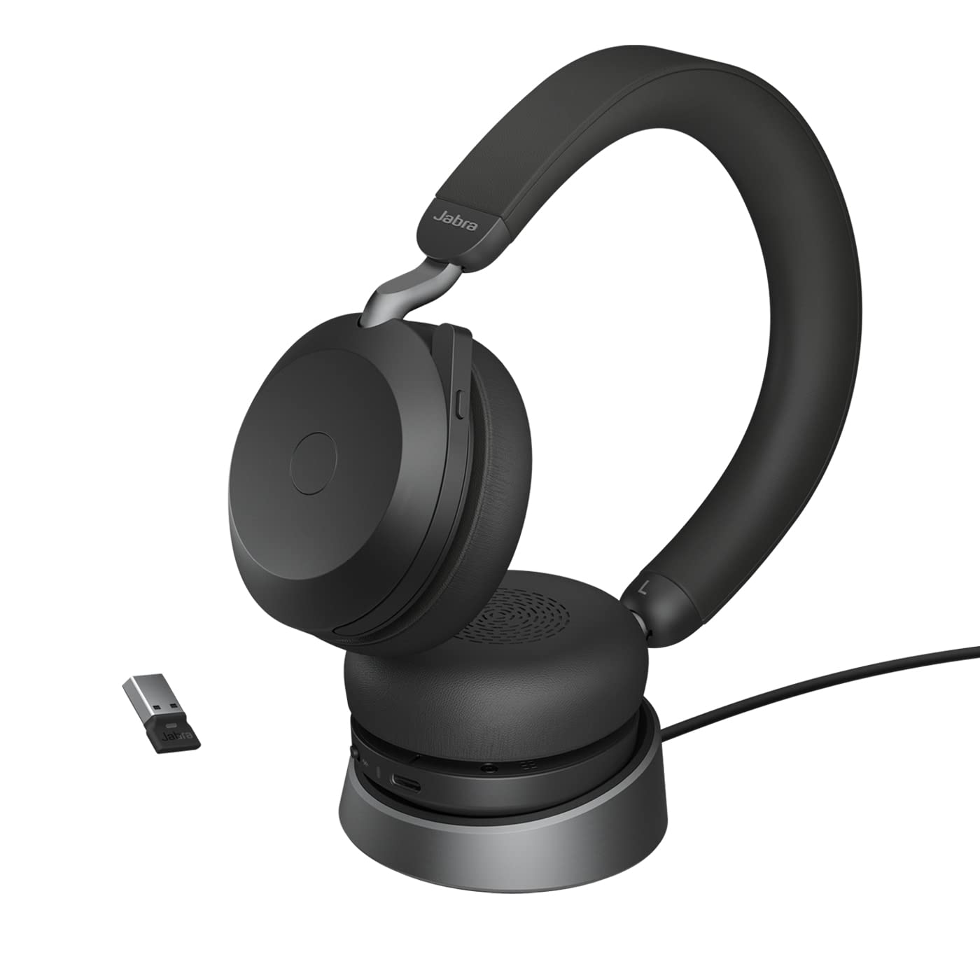 Jabra Evolve2 75 - Headset - On-Ear - Bluetooth - Wireless - Active Noise Cancelling - Usb-A - Noise Isolating - Black -