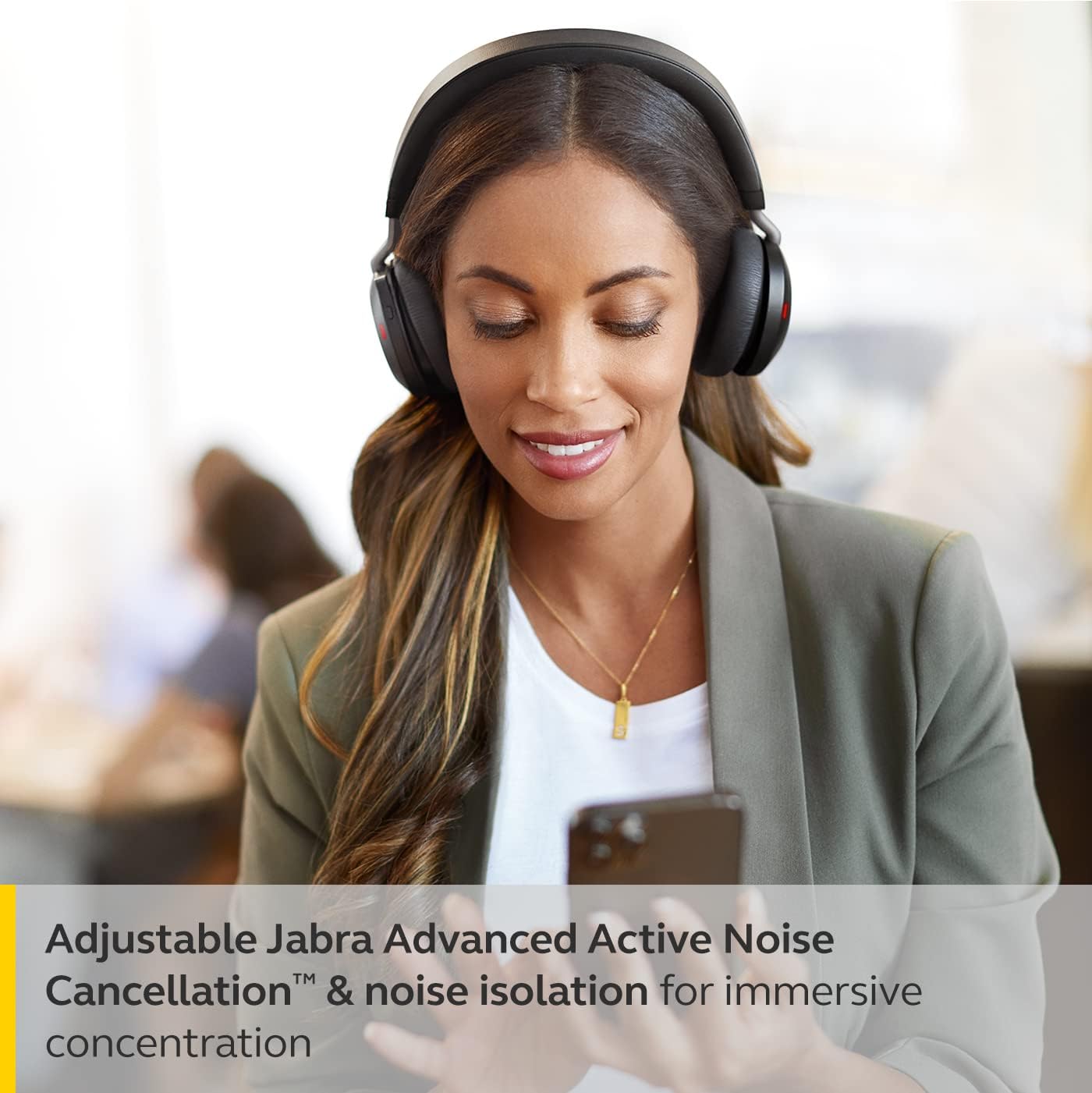 Jabra Evolve2 75 - Headset - On-Ear - Bluetooth - Wireless - Active Noise Cancelling - Usb-A - Noise Isolating - Black -