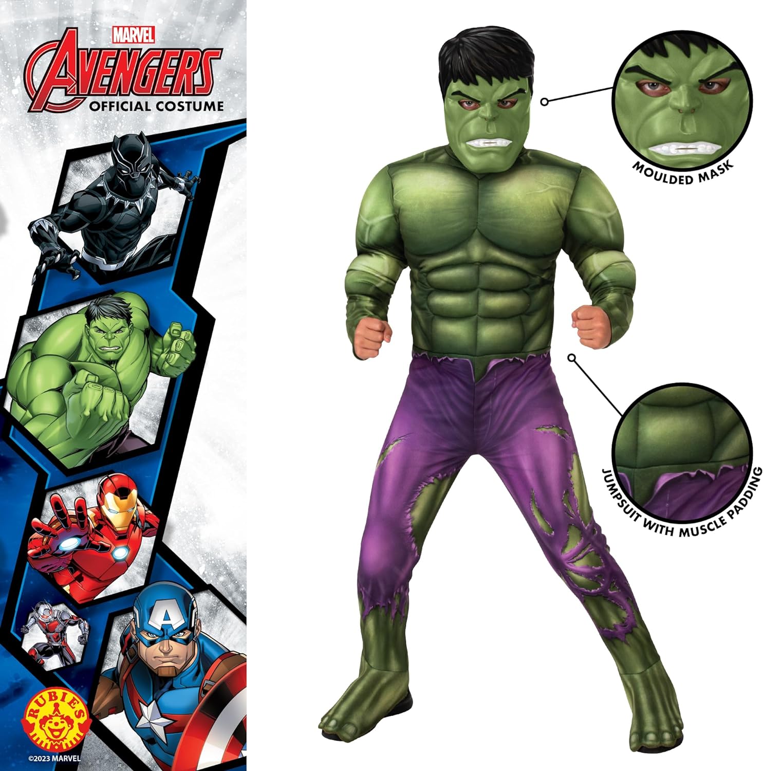 Rubie's Official Marvel Avengers Hulk Deluxe Child Costume, Kids Superhero Fancy Dress