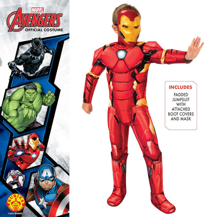 Rubie's Official Marvel Avengers Iron Man Deluxe Child Costume, Kids Superhero Fancy Dress