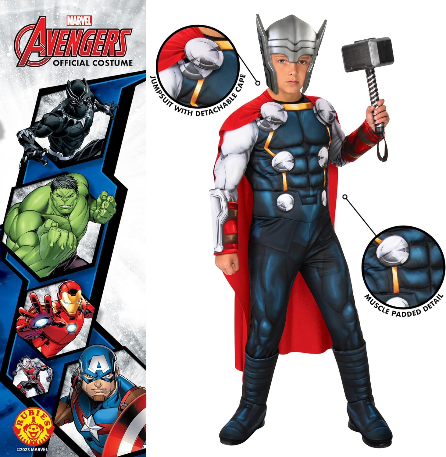 Rubie's Official Marvel Avengers Thor Deluxe Child Costume, Kids Superhero Fancy Dress