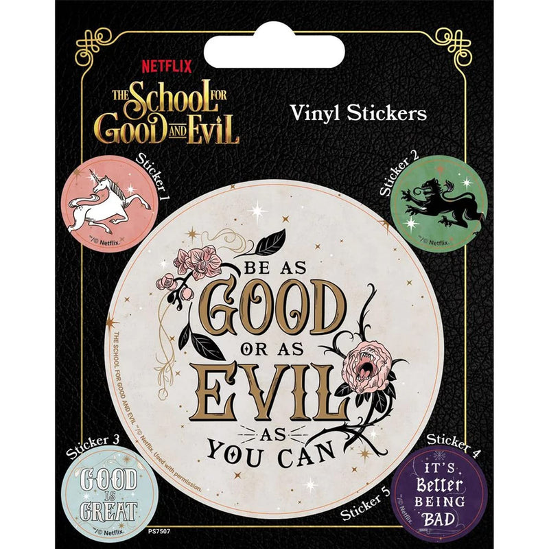 THE SCHOOL FOR GOOD & EVIL (GOOD OR EVIL) VINYL STICKERS