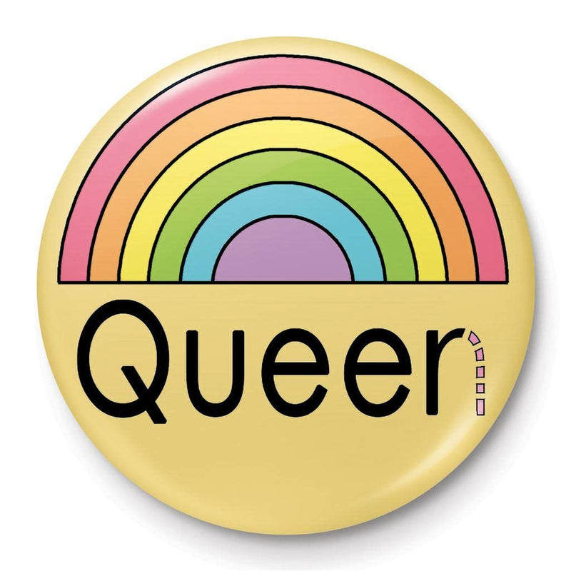 The Peach Fuzz Queer Queen Badge One Size Yellow/Black