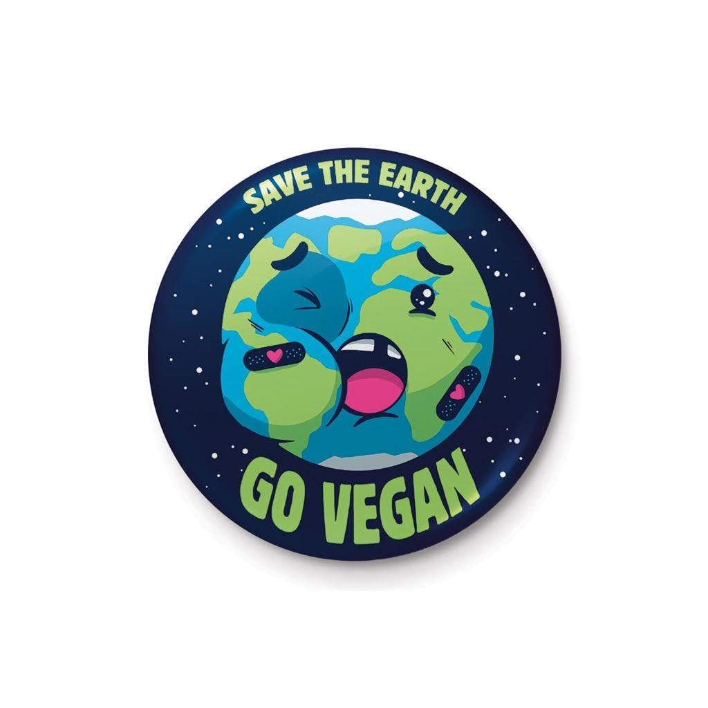 ILUSTRATA (SAVE THE EARTH GO VEGAN) BADGE