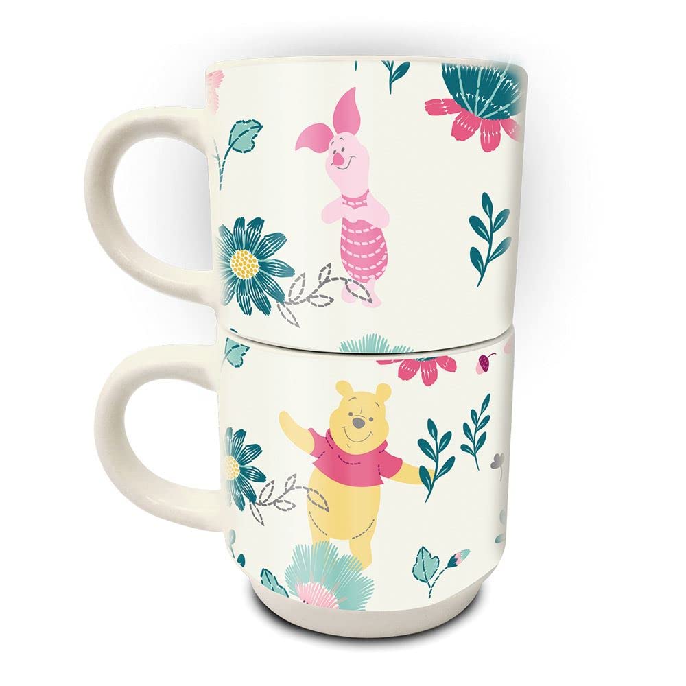Pyramid International Winnie The Pooh GP85867 - Set di 2 tazze impilabili in ceramica (design Friends Forever