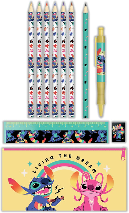 Disney Lilo and Stitch Bumper Stationery Set (Acid Pops Design) Lilo and Stitch Gifts for Girls and Boys, School Stationery Set and Office Supplies - Official Merchandise