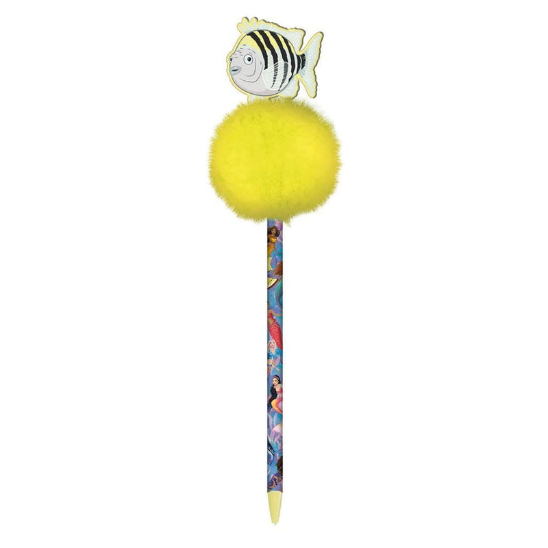 The Little Mermaid Innovativa penna a sfera Pom Pom Flounder (taglia unica) (blu, rosa, giallo) Eén maat blu, rosa, giallo