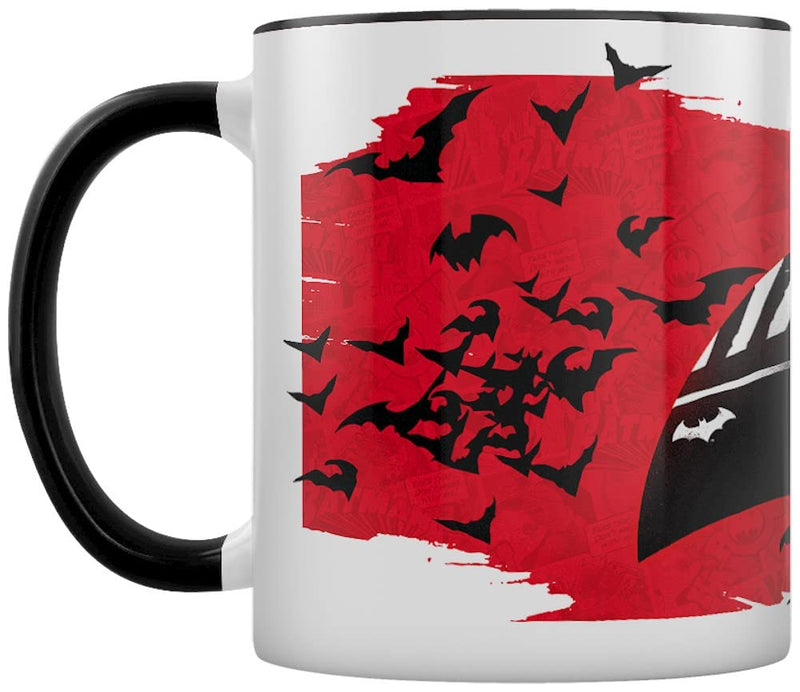 Batman - Kaffeebecher, Kontrast (Einheitsgröße) (Weiß/Schwarz/Rot