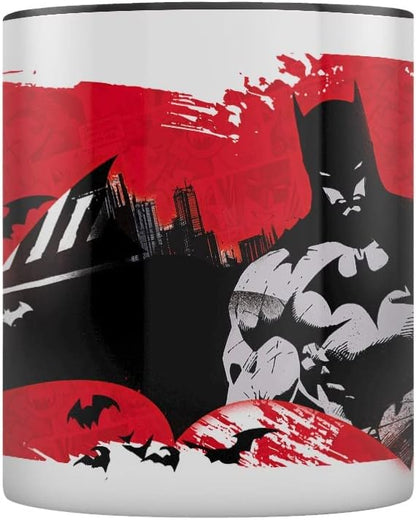 Batman - Kaffeebecher, Kontrast (Einheitsgröße) (Weiß/Schwarz/Rot