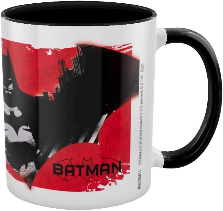 Batman - Kaffeebecher, Kontrast (Einheitsgröße) (Weiß/Schwarz/Rot