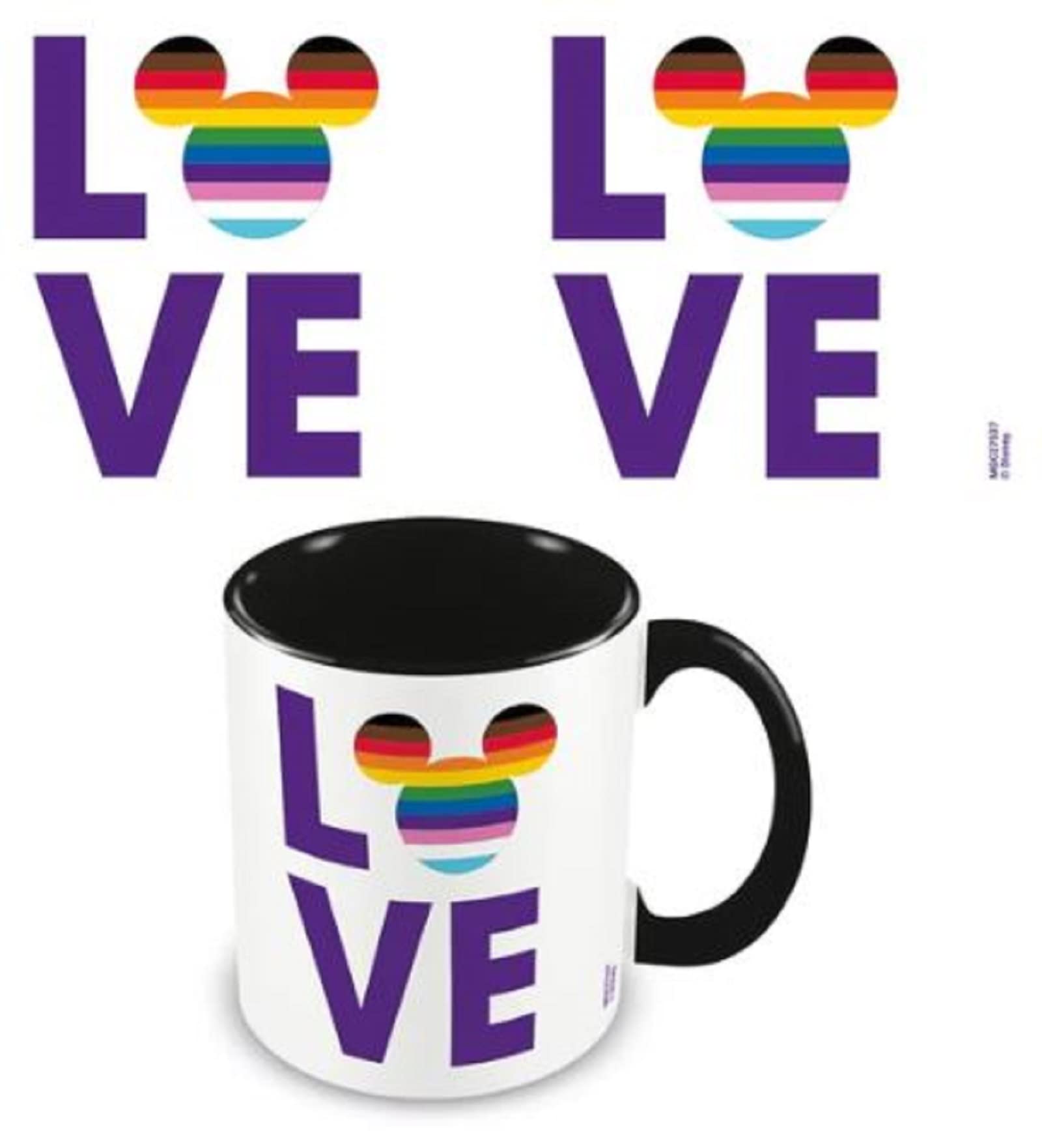 Disney Pride Tasse in Geschenkbox (Disney Pride Love) 325 ml Keramik-Kaffeetasse Hochwertige Disney-Tasse Perfektes Disney-Geschenk – Offizielles Merchandise-Artikel