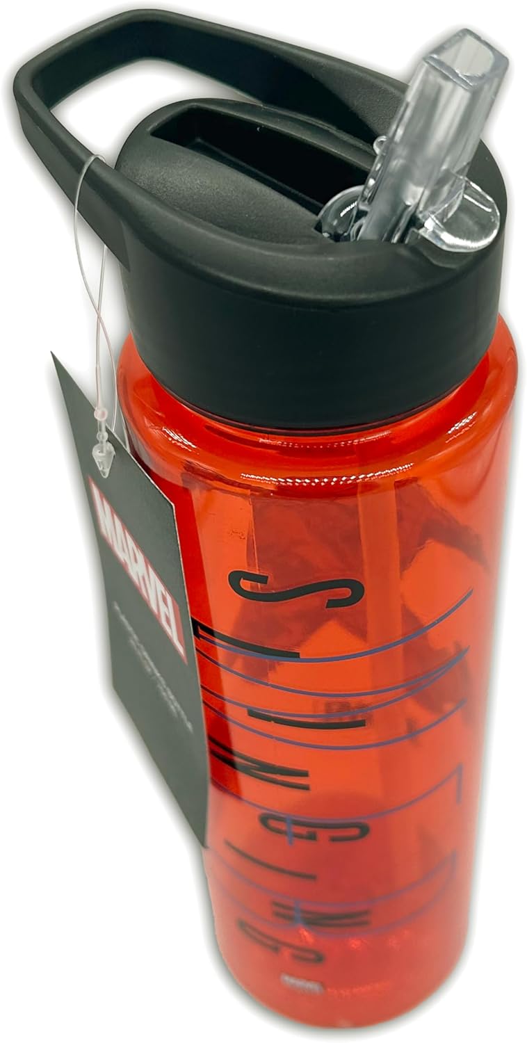 Spider-Man Water Bottle (Slinging Design) 700ml Plastic Water Bottle, Girls Water Bottle, Boys Water Bottle, Kids Water Bottle - Official Merchandise