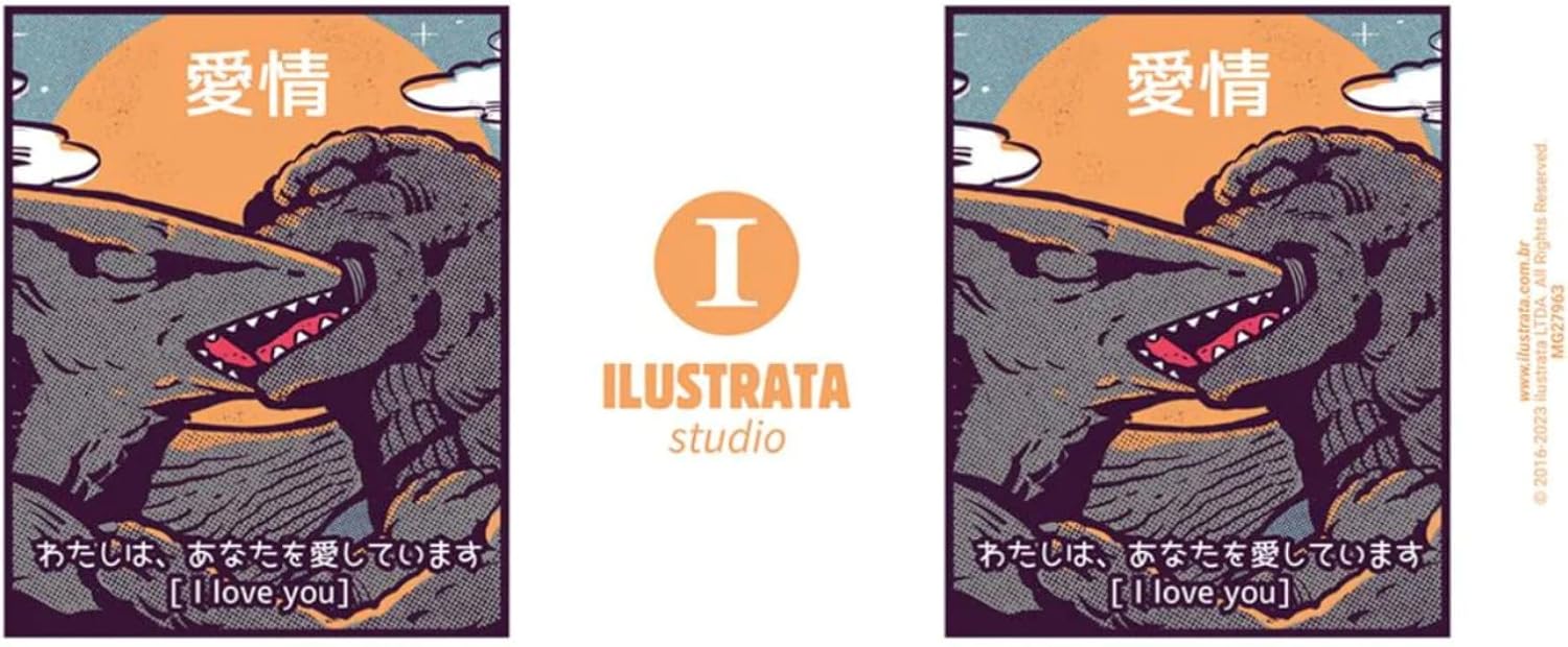 Pyramid International Ilustrata Mug (Kaiju Kiss Design) 11oz Ceramic Coffee Mug, Cups and Coffee Mugs for Men and Mugs for Women - Official Merchandise, Black