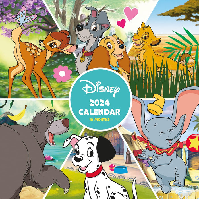 Calendario 2024 de Disney Classics - Agenda cuadrada de vista mensual de 30 x 30 cm, regalos de Disney para mujeres, hombres y niños, calendario para niños, producto oficial