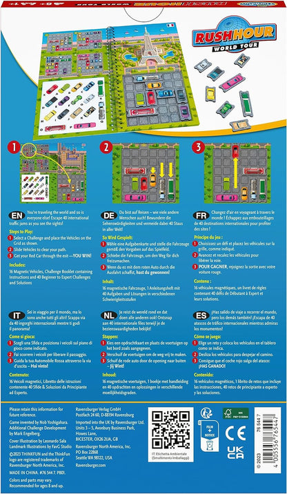 ThinkFun - 76544 - Rush Hour World Tour - Das magnetische Reise-Knobelspiel. Perfekt für die Reise und als Geschenk!: Das magnetische Reise-Knobelspiel