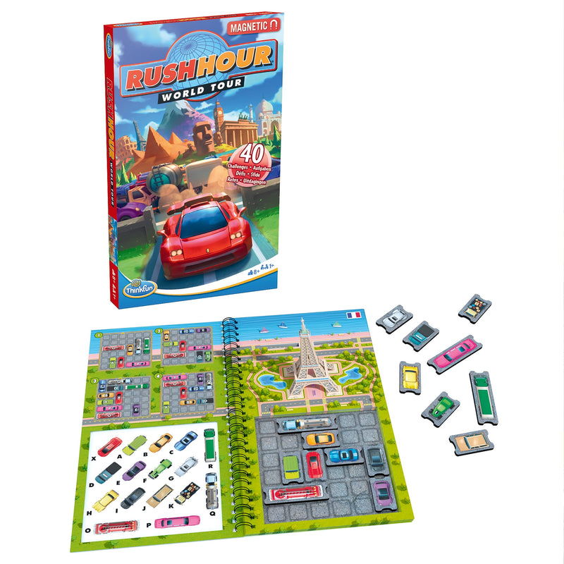 ThinkFun - 76544 - Rush Hour World Tour - Das magnetische Reise-Knobelspiel. Perfekt für die Reise und als Geschenk!: Das magnetische Reise-Knobelspiel