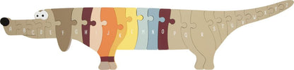 small foot Letters Dog made of wood, with 26 puzzle pieces for learning The ABCs, for ages 3+ years, 12413