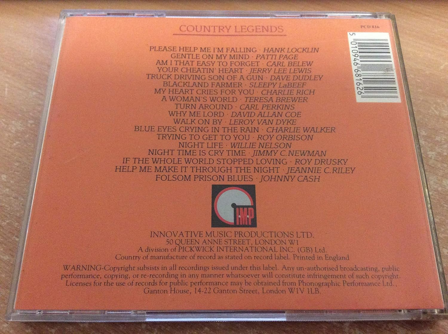 Hank Locklin, Patti Page, Carl Belew, Jerry Lee Lewis, Dave Dudley..