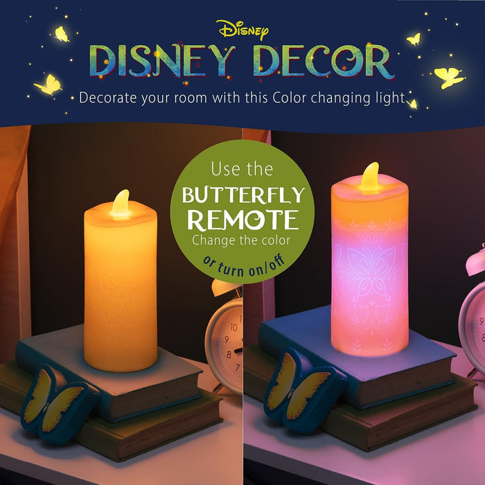 Paladone Disney Encanto Candle Light with ButterFly Remote Magical Color Changing Light Decoration Powered By 5x AAA Batteries